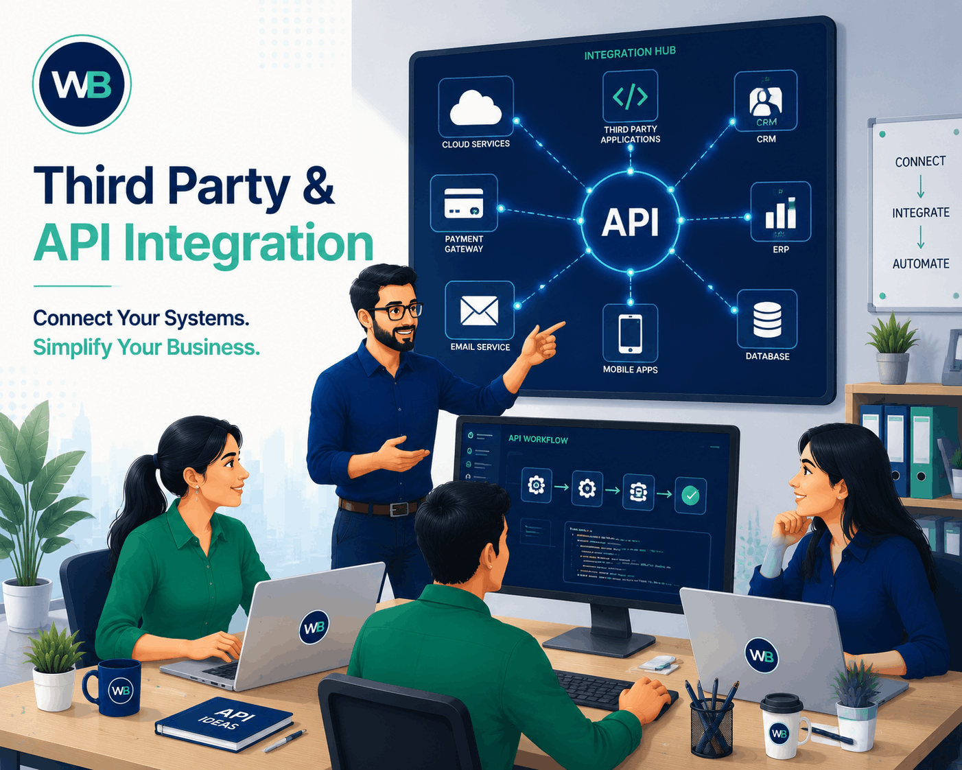 API and third-party integration architecture diagram